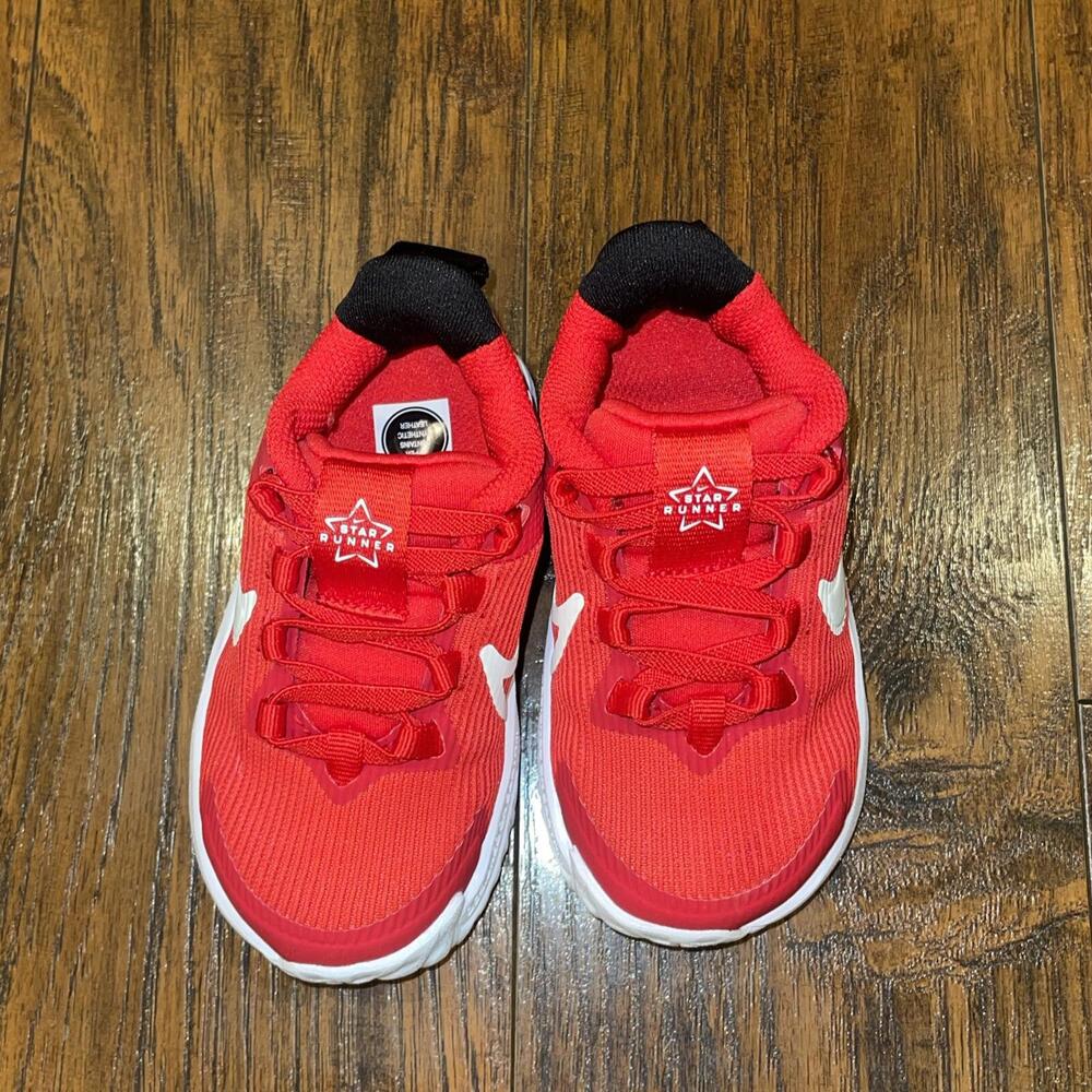 Size 6C NIKE Shoes Sneakers Toddler Star Runner DX7616-600) University Red White - Picture 5 of 11